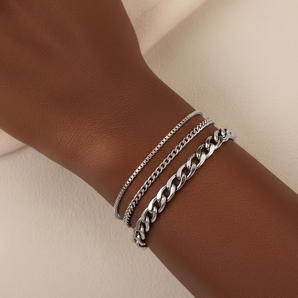 3pcs Elegant Retro Stackable Bracelet Set for Women
